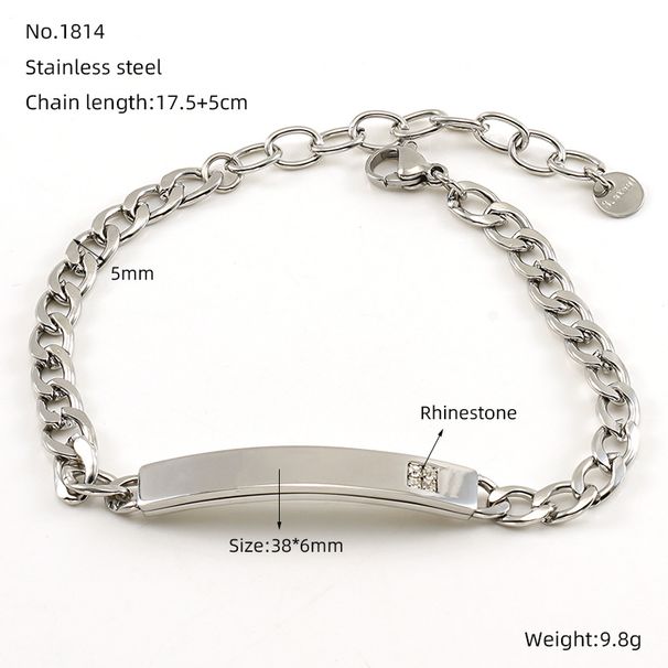 Women's Jewelry Simple Stainless Steel Curved Diamond Bracelet All Match Cuban Titanium Chain Steel Men's And Women's Bracelet_ipsvogv.com