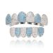 Body Jewelry Hip Hop Sea Blue And White Zircon Six Tooth Braces Micro Inlaid Zircon Braces Halloween Dress Up Personalized Braces Accessories_ipsvogv.com