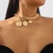 N11583ZA Metal Chain Necklace, Creative and niche Design, Minimalist Round Label Pendant, Collar Neckchain_ipsvogv.com