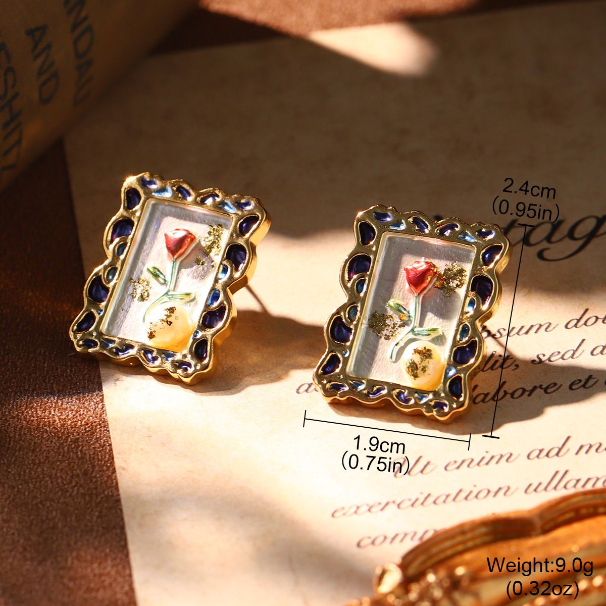 Monet Oil Painting Earrings Natural Pearl Enamel Earrings French Court Style High End Ear Clips Wholesale Niche Jewelry_ipsvogv.com