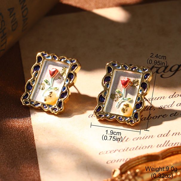 Monet Oil Painting Earrings Natural Pearl Enamel Earrings French Court Style High End Ear Clips Wholesale Niche Jewelry_ipsvogv.com