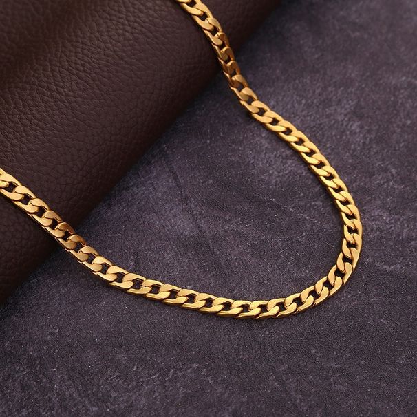 jewelry fashion new gold necklace plated gold men's 6MM sideways necklace manufacturers _ipsvogv.com