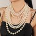 Fashionable pearl bead necklace multi-layer sweater chain accessory 6880_ipsvogv.com