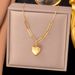 Titanium Peach Heart Gold Jewelry Set, Non Fading Valentine's Day Gift, Stainless Steel Gift_ipsvogv.com