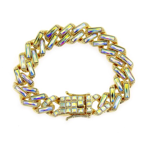 Accessories new product domineering hip-hop men's inlaid colored diamond bracelet_ipsvogv.com