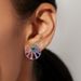S925 Silver Rainbow Round Zircon Earrings For Women With Full Inlaid Colored Zirconium Fashionable And Simple Earrings Exaggerated_ipsvogv.com