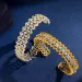 Italy Hollow Clover Designer Bangle Bracelet For Women Sier Bling Lace Sparkling Dia Gold Plated Retro Vintage C_ipsvogv.com