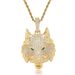 Pendants & Charms Hip Hop Wolf Head Necklace Pendant Micro Inlaid Zircon Men's Punk Clavicle Chain Trendy All Match Niche Jewelry_ipsvogv.com
