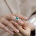 Classic Geometric Cultivated Emerald Ring S925 Silver Inlaid Cultivated Colored Gemstone Index Finger Ring Banquet Wedding Light Luxury_ipsvogv.com