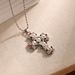 titanium steel inlaid pearl cross women's necklace retro stainless steel chain pendant niche earrings_ipsvogv.com