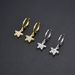 Unisex Diamond CZ Zircon Star Earrings Light Luxury Romantic Female Earrings Ins Style Earrings_ipsvogv.com