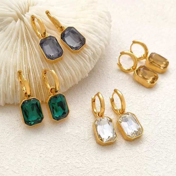 Women's Jewelry French Retro Earrings High Grade And Non Fading Titanium Steel White Stone Earrings For Girls Temperament Personality Earrings_ipsvogv.com