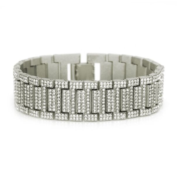 Hip Hop Rap For Men, Bold And Exaggerated Diamond-Encrusted Bracelet, Bangle, Watch Strap Style Bamboo Knot Bracelet_ipsvogv.com