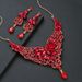 New Accessories Set Fashion Red Rhinestone Necklace Earrings Ins Jewelry_ipsvogv.com