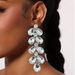 Fashion diamond studded rhinestone long multi layer water drop earrings for women jewelry_ipsvogv.com