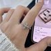 French Cross Flower Zircon For Women, Niche, Light Luxury, Fashionable Temperament, Index Finger Design, Versatile Ring_ipsvogv.com