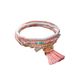 Alloy LOVE Pink Tassel Multi Layer Rice Bead Stacked Bohemian Women's Bracelet_ipsvogv.com