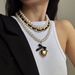 Accessories Fashion Pearl Ribbon Beaded High-end Heart Pendant Necklace Set_ipsvogv.com