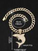 Hip Hop Trendy Animal Whale Fashion Full Diamond Dolphin Pendant Men's Alloy Cuban Chain_ipsvogv.com