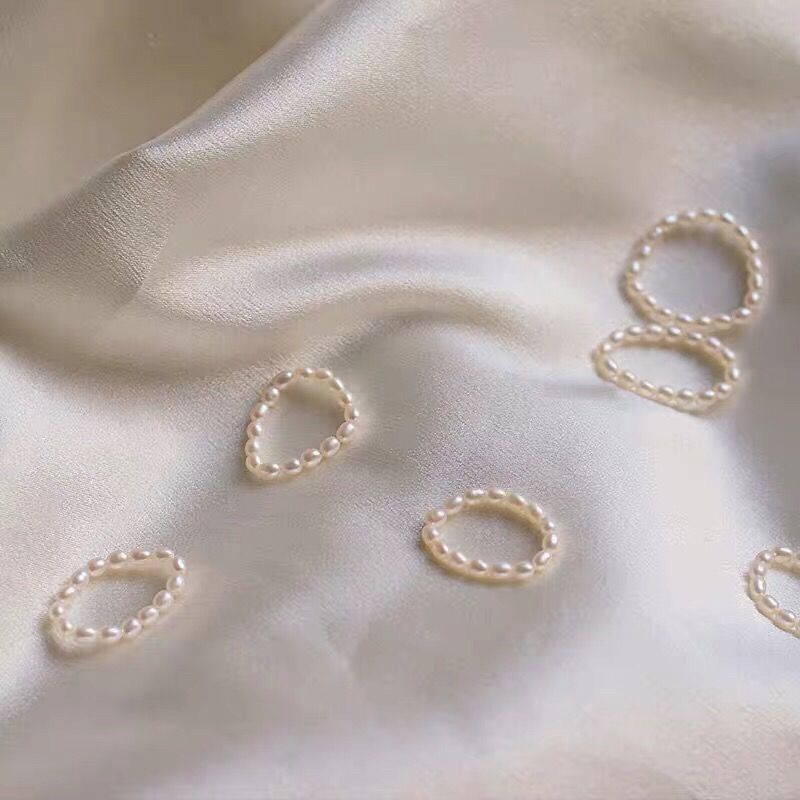 Natural Freshwater Pearl Female Niche Design, Elegant Elastic Ring, Fashionable And Gentle Folding Index Finger Ring_ipsvogv.com