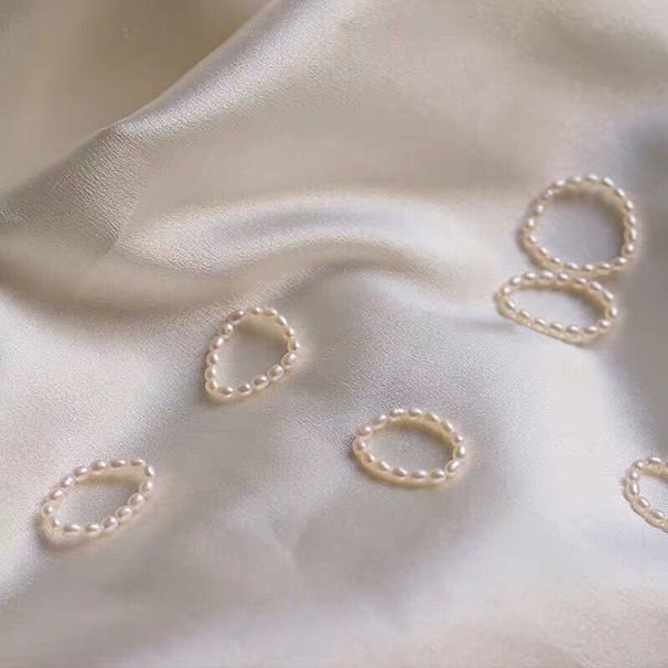 Natural Freshwater Pearl Female Niche Design, Elegant Elastic Ring, Fashionable And Gentle Folding Index Finger Ring_ipsvogv.com