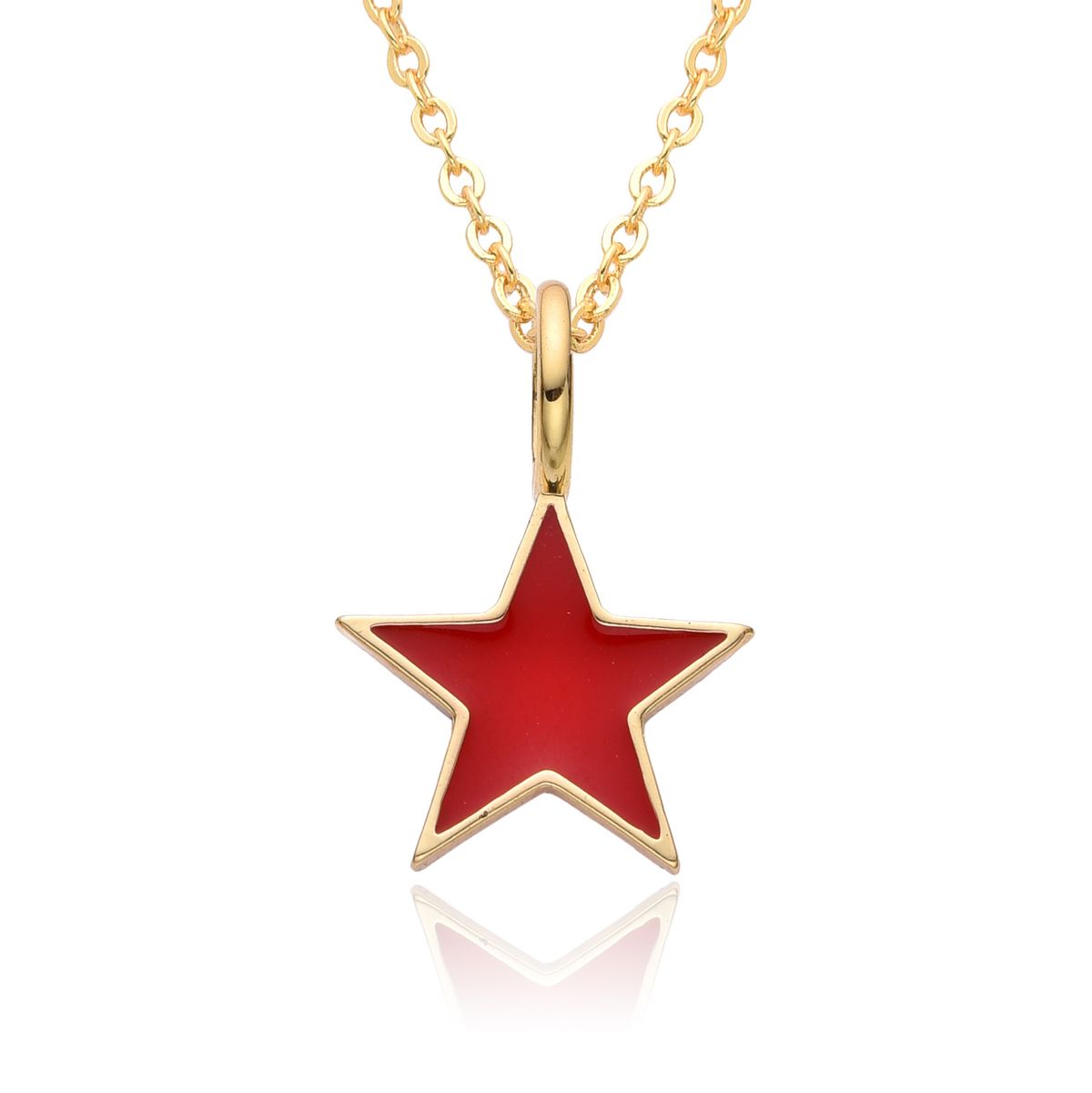 Oil Drop Star Pendant Necklace - Five-Pointed Star Clavicle Chain, Stylish Sweater Jewelry For Women_ipsvogv.com