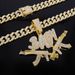 Unisex Alloy Necklace For Men And Women Double Gun BABY Pendant Hip Hop Personality Fashion Rap Street Trend Diamond Pendant_ipsvogv.com