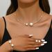 Fashion Simple Cross Border Hot Selling Bridal Jewelry Elegant Shiny Rhinestone Pearl Necklace Earrings Bracelet_ipsvogv.com