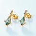 Water Grass Agate Unique Personality Earrings S925 Silver Inlaid Green Moss Stone Earrings Light Luxury Atmosphere_ipsvogv.com