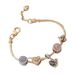 Family Beautiful Love Light Luxury Versatile Bee Peach Heart Pendant Water Diamond Bucket Bead Bracelet_ipsvogv.com