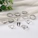 Wing Love Crescent Leaf Joint Triangle 12 Piece Set Ring_ipsvogv.com