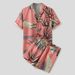European and American cross-border men's casual loose Hawaiian beachwear three-color printed short-sleeved suit casual two-piece set_ipsvogv.com