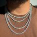 European And American Hip-hop Men's Single-row Alloy Rhinestone Tennis Necklace, Popular Jewelry_ipsvogv.com