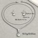 Minimalist and Fresh Women's Earring Necklace Set Korean Edition Inlaid Zircon Water Drop Earrings Versatile Clavicle_ipsvogv.com