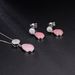 New Luxury Jewelry Accessories Rose Quartz Gem Earrings French Romantic S925 Silver Inlaid Natural Colored Gem Earrings_ipsvogv.com