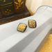 New minimalist geometric hollow inlaid diamond enamel earrings, niche temperament, high-end sense and earrings_ipsvogv.com