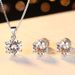 Classic Six Claw Platinum Necklace Female Simulation Diamond Simple Moissanite 1 Carat Pendant Clavicle Chain Earrings_ipsvogv.com