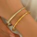 2pcs/set Stainless Steel Set With Dia Nails Small Waist Four Leaf Clover Bracelet Gold Bangles_ipsvogv.com