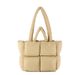 Women's Bags New down bag, cotton clothing, women's bag, simple cotton filled space bag, tote bag, soft checkered portable shoulder bag_ipsvogv.com