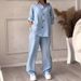 Women's Clothing 2 piece Set Large Size Cotton and Linen Shirt Set High Waist Loose Pants_ipsvogv.com