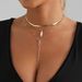 Ins Bohemian Retro Feng Shui Drop Snake Chain Collarbone Chain Personality Trend Multi-layer Necklace_ipsvogv.com