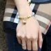 Brand Leather Charm Bracelets For Women Plaid PU Real Gold Plated Heart Bag Pendant Lobster Clasp Design Bangle Fashion_ipsvogv.com