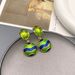 New wave enamel crystal glass inlaid with niche design, fashionable temperament and earrings_ipsvogv.com