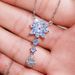 Cao Shi bride jewelry necklace three piece set super flash flower water drop zircon jewelry Korean women's Necklace Set_ipsvogv.com