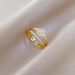 【 Real Gold 】 Four Leaf Flower Full Diamond With Adjustable Opening, Simple Handmade Ring, Couple's Pair Ring_ipsvogv.com