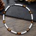 Fashion Surfer Coconut Shell Crushed Shell Wooden Beads Necklace Men Hip Hop Niche All Match Stainless Steel Clavicle Chain Men_ipsvogv.com
