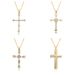Minimalist Cross Pendant Necklace - Cubic Zirconia Elegant Statement Jewelry, High-End Net Celebrity Style For Women (C268)_ipsvogv.com