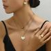 Ins Fresh Japanese and Korean Style Women's Ring Earring Necklace Personalized Zircon Set Round Clavicle Chain Versatile_ipsvogv.com