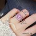 Cao Shi Pink Square Classic Luxury Ring Necklace Set Dinner Party Advanced Accessories_ipsvogv.com