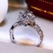 Sanjie's New Diamond Flower Luxury And Exquisite Women's Wedding Engagement Princess Ring Jewelry_ipsvogv.com